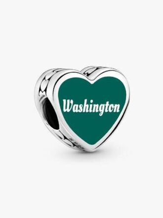Herz-Charm mit Washington-Motiv – Sterlingsilber