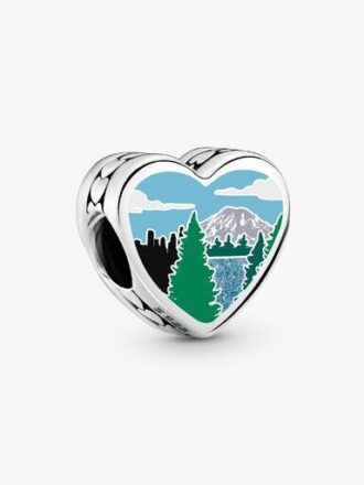Herz-Charm mit Washington-Motiv – Sterlingsilber