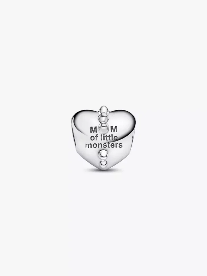 Herz-Charm „Mom’s Little Monsters“ aus Sterlingsilber Herz-Charm „Mom’s Little Monsters“ aus Sterlingsilber