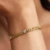Herz-Cuban-Armband, 14-karätig vergoldet