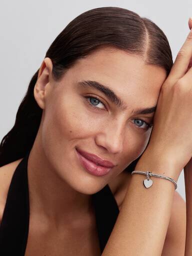Herz-Dangle Charm mit blauem Stein – Sterlingsilber Herz-Dangle Charm mit blauem Stein – Sterlingsilber
