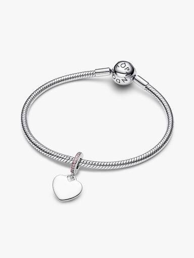 Herz-Dangle Charm mit blauem Stein – Sterlingsilber Herz-Dangle Charm mit blauem Stein – Sterlingsilber
