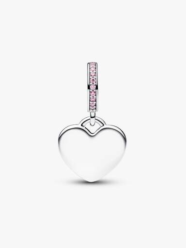 Herz-Dangle Charm mit blauem Stein – Sterlingsilber Herz-Dangle Charm mit blauem Stein – Sterlingsilber