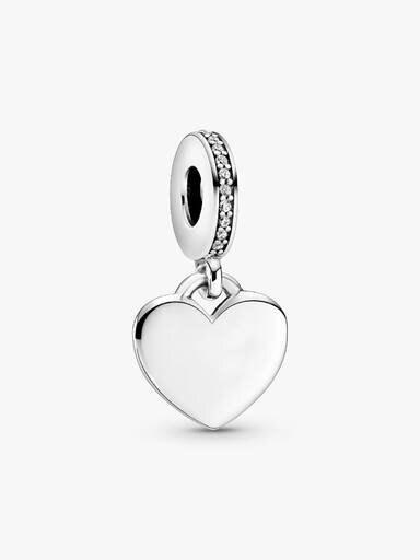 Herz-Dangle Charm mit blauem Stein – Sterlingsilber Herz-Dangle Charm mit blauem Stein – Sterlingsilber