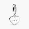 Herz-Dangle Charm mit blauem Stein – Sterlingsilber Herz-Dangle Charm mit blauem Stein – Sterlingsilber