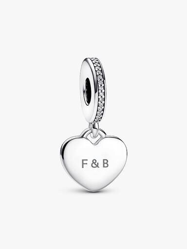 Herz-Dangle Charm mit blauem Stein – Sterlingsilber Herz-Dangle Charm mit blauem Stein – Sterlingsilber
