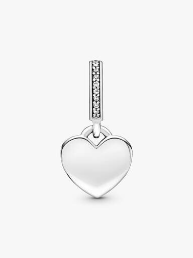 Herz-Dangle Charm mit blauem Stein – Sterlingsilber Herz-Dangle Charm mit blauem Stein – Sterlingsilber