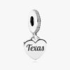 Herz-Dangle Charm mit Texas-Flagge Herz-Dangle Charm mit Texas-Flagge