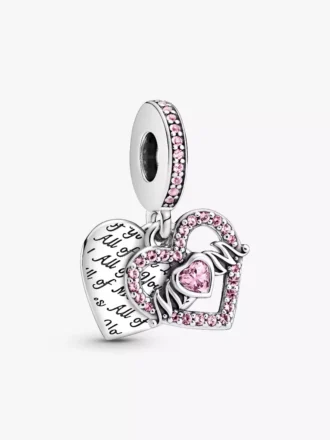 Herz-&-Mama-Dangle Charm aus Sterlingsilber