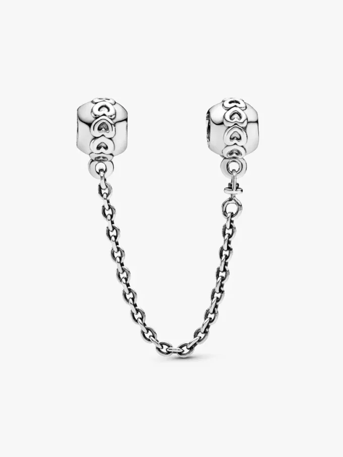 Herz-Safety Chain Charm aus Sterlingsilber Herz-Safety Chain Charm aus Sterlingsilber