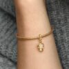 Herz-Schneeflocken-Schneekugel-Dangle Charm – 14-karätige Vergoldung Herz-Schneeflocken-Schneekugel-Dangle Charm – 14-karätige Vergoldung