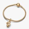 Herz-Schneeflocken-Schneekugel-Dangle Charm – 14-karätige Vergoldung Herz-Schneeflocken-Schneekugel-Dangle Charm – 14-karätige Vergoldung