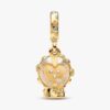 Herz-Schneeflocken-Schneekugel-Dangle Charm – 14-karätige Vergoldung Herz-Schneeflocken-Schneekugel-Dangle Charm – 14-karätige Vergoldung