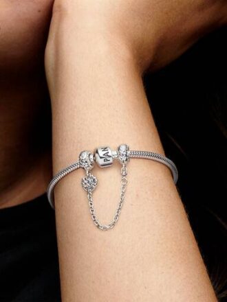 Herz-Stammbaum-Safety Chain-Charm – Sterlingsilber