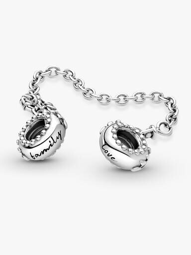Herz-Stammbaum-Safety Chain-Charm – Sterlingsilber Herz-Stammbaum-Safety Chain-Charm – Sterlingsilber