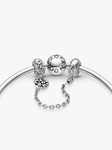 Herz-Stammbaum-Safety Chain-Charm – Sterlingsilber Herz-Stammbaum-Safety Chain-Charm – Sterlingsilber