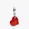 Opaleszierender roter Herz-Dangle Charm aus Sterlingsilber Opaleszierender roter Herz-Dangle Charm aus Sterlingsilber