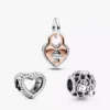 Herz- und Vorhängeschloss-Charm-Trio, 3er-Set Herz- und Vorhängeschloss-Charm-Trio, 3er-Set