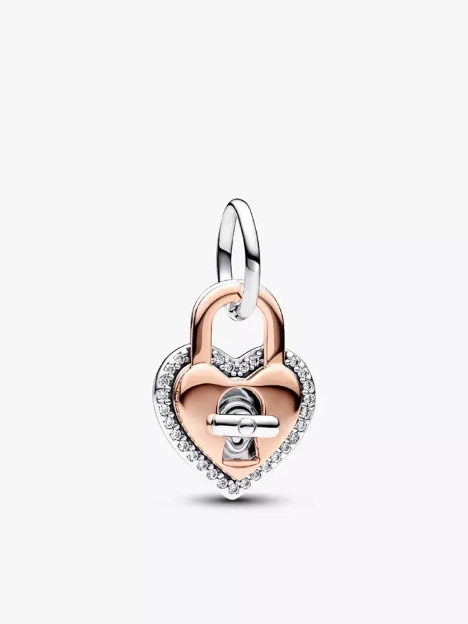 Herz- und Vorhängeschloss-Charm-Trio, 3er-Set Herz- und Vorhängeschloss-Charm-Trio, 3er-Set