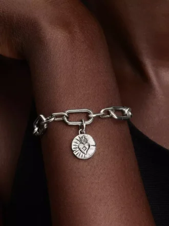 Herzmedaillon-Charm aus Sterlingsilber