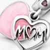 Hängender Herz-Dangle Charm „Mom“ aus Sterlingsilber Hängender Herz-Dangle Charm „Mom“ aus Sterlingsilber
