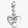 Hängender Herz-Dangle Charm „Mom“ aus Sterlingsilber Hängender Herz-Dangle Charm „Mom“ aus Sterlingsilber