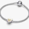 Hope Gold Ribbon Heart Charm – Sterlingsilber