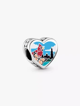 Illinois-Herz-Charm aus Sterlingsilber