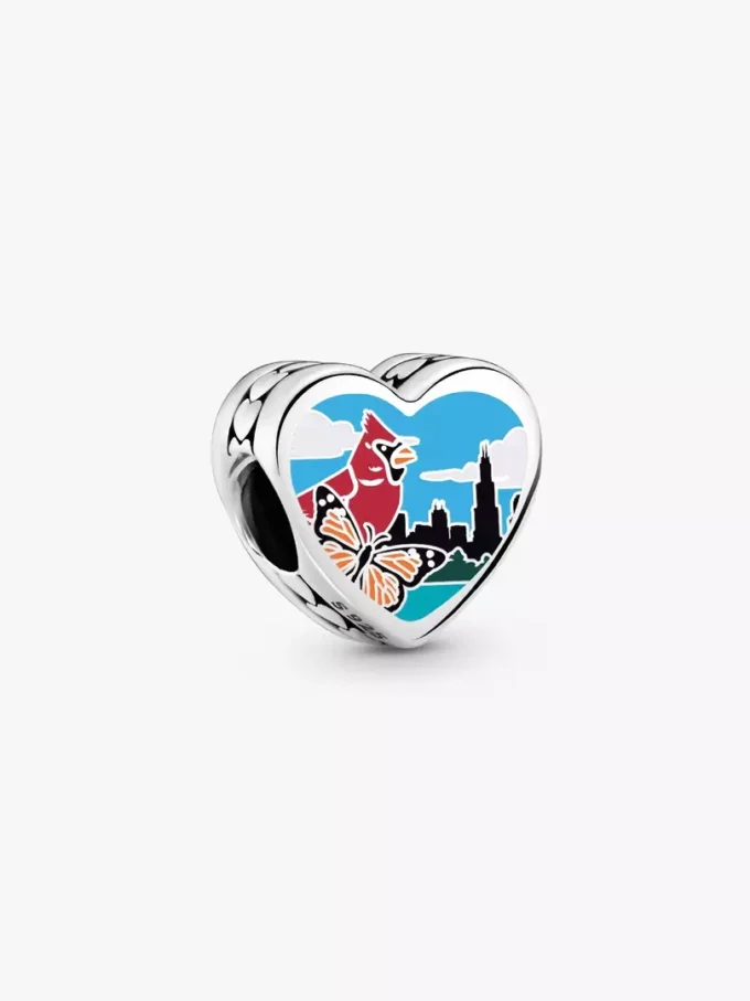 Illinois-Herz-Charm aus Sterlingsilber Illinois-Herz-Charm aus Sterlingsilber