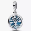 Im Dunkeln leuchtender Doppel-Dangle Charm „Infinity Tree“ aus Sterlingsilber