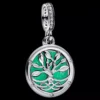 Im Dunkeln leuchtender Doppel-Dangle Charm „Infinity Tree“ aus Sterlingsilber