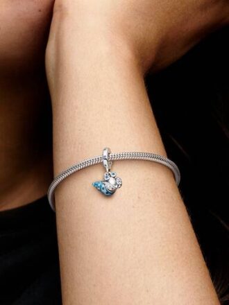 Im Dunkeln leuchtender Einsiedlerkrebs-Dangle Charm – Sterlingsilber