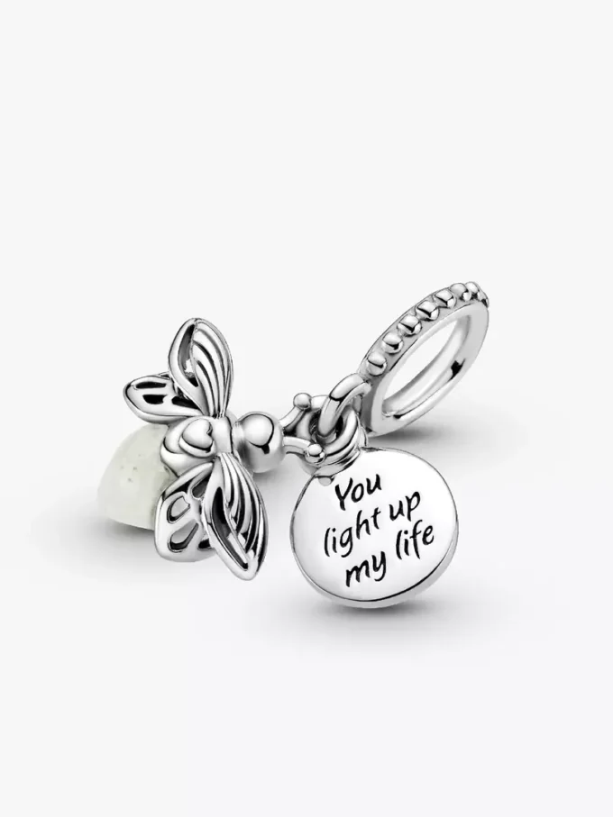 Im Dunkeln leuchtender „Firefly“-Dangle Charm aus Sterlingsilber Im Dunkeln leuchtender „Firefly“-Dangle Charm aus Sterlingsilber