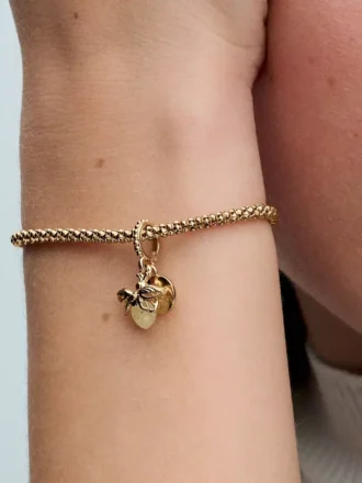 Im Dunkeln leuchtender Glühwürmchen-Dangle Charm, 14-karätig vergoldet