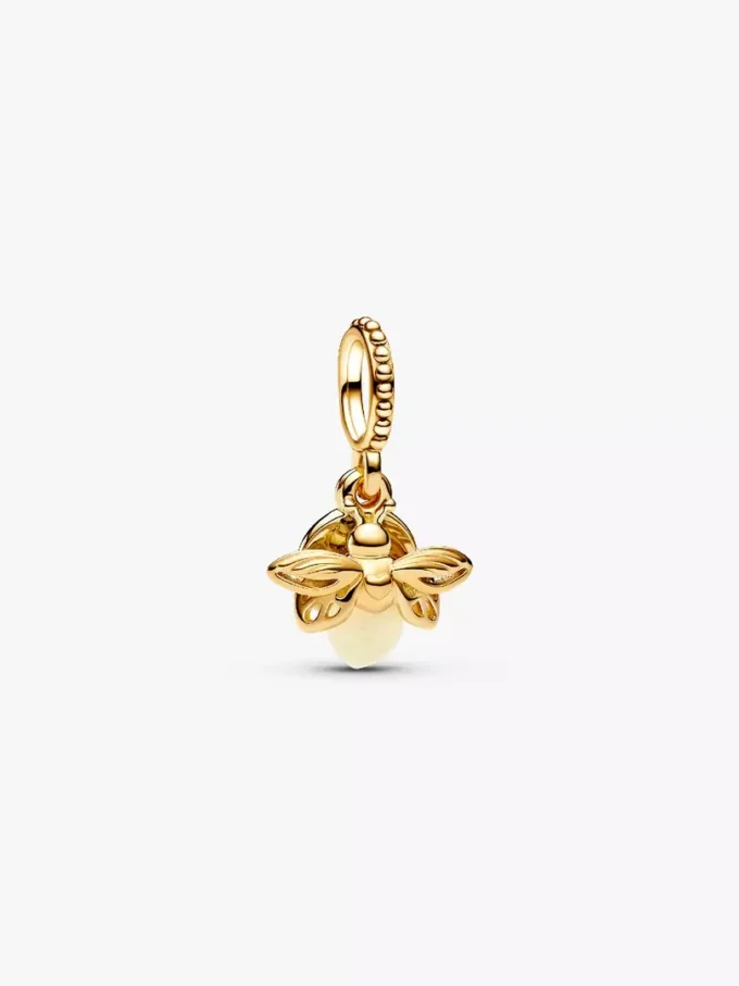 Im Dunkeln leuchtender Glühwürmchen-Dangle Charm, 14-karätig vergoldet Im Dunkeln leuchtender Glühwürmchen-Dangle Charm, 14-karätig vergoldet
