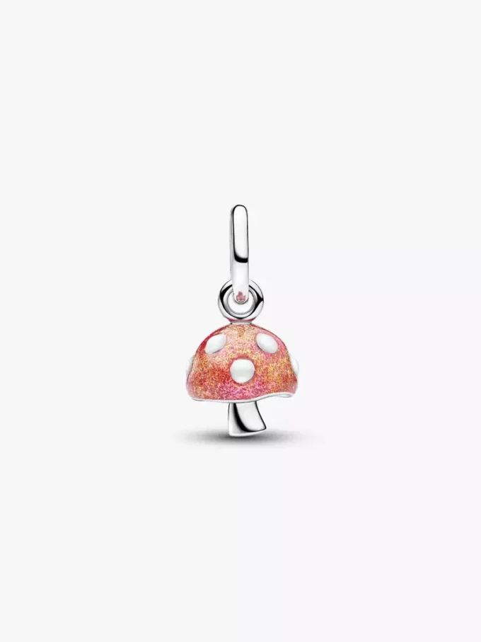 Im Dunkeln leuchtender Pilz-Dangle Charm aus Sterlingsilber Im Dunkeln leuchtender Pilz-Dangle Charm aus Sterlingsilber