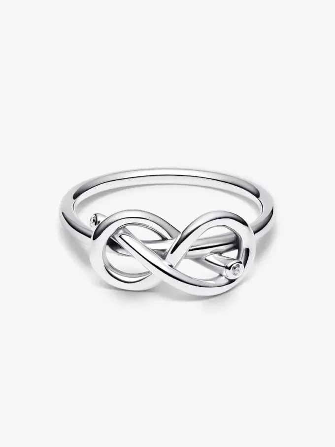 Infinity-Knoten-Ring aus Sterlingsilber
