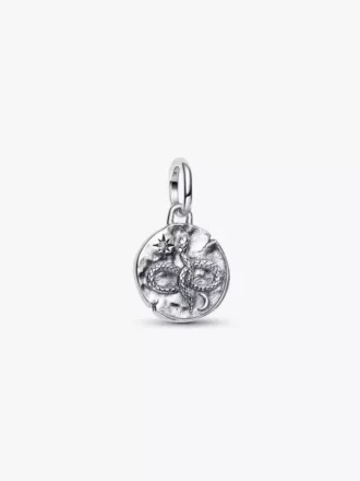 Infinity-Schlangenmedaillon-Charm aus Sterlingsilber