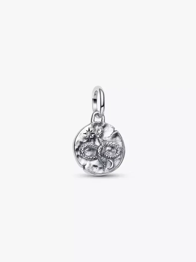 Infinity-Schlangenmedaillon-Charm aus Sterlingsilber