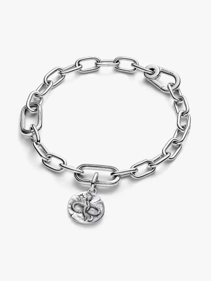Infinity-Schlangenmedaillon-Charm aus Sterlingsilber