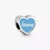 Iowa-Herz-Charm aus Sterlingsilber Iowa-Herz-Charm aus Sterlingsilber