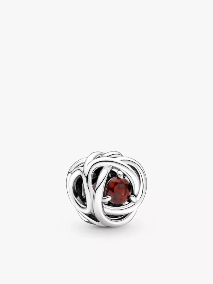 Anhänger-Set „Eternity Circle O Pendant“ mit Geburtsstein für Januar, 3er-Set