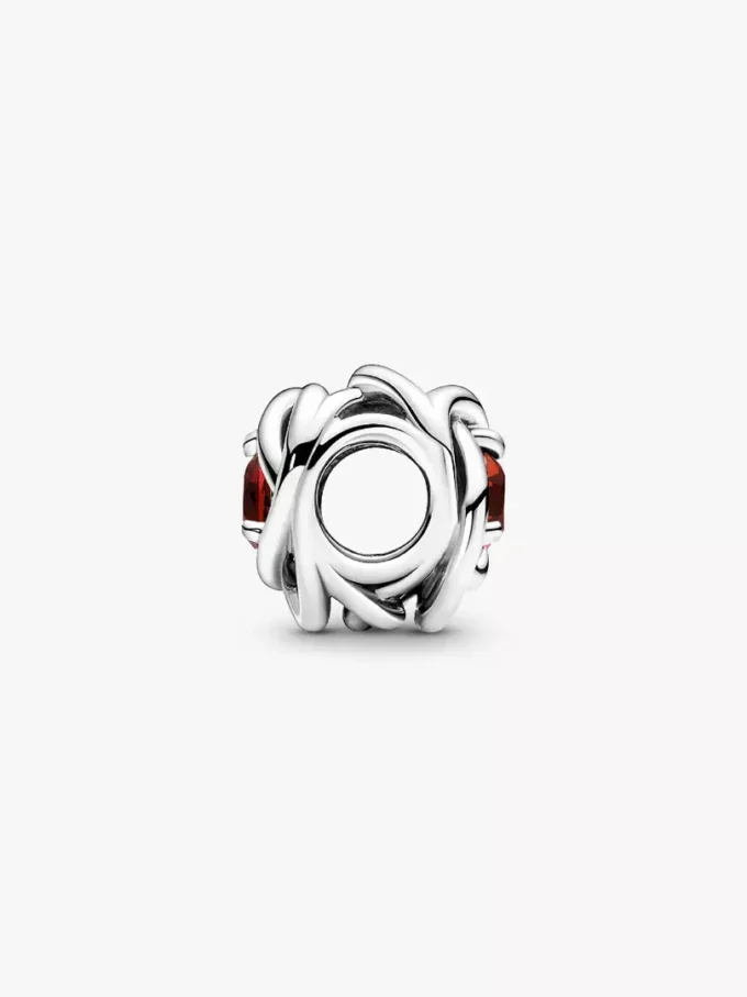 Januar-Charm „Red Eternity Circle“ aus Sterlingsilber Januar-Charm „Red Eternity Circle“ aus Sterlingsilber