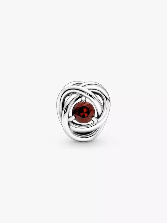 Januar-Charm „Red Eternity Circle“ aus Sterlingsilber Januar-Charm „Red Eternity Circle“ aus Sterlingsilber