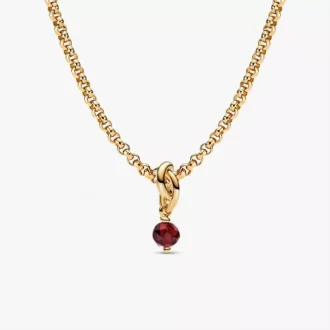 Januar Eternity Circle Dangle Charm Halskette, 2er-Set