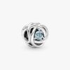 Dezember-Charm „Turquoise Blue Eternity Circle“ – Sterlingsilber