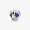 Dezember-Charm „Turquoise Blue Eternity Circle“ – Sterlingsilber