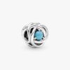 Dezember-Charm „Turquoise Blue Eternity Circle“ – Sterlingsilber