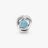 Dezember-Charm „Turquoise Blue Eternity Circle“ – Sterlingsilber