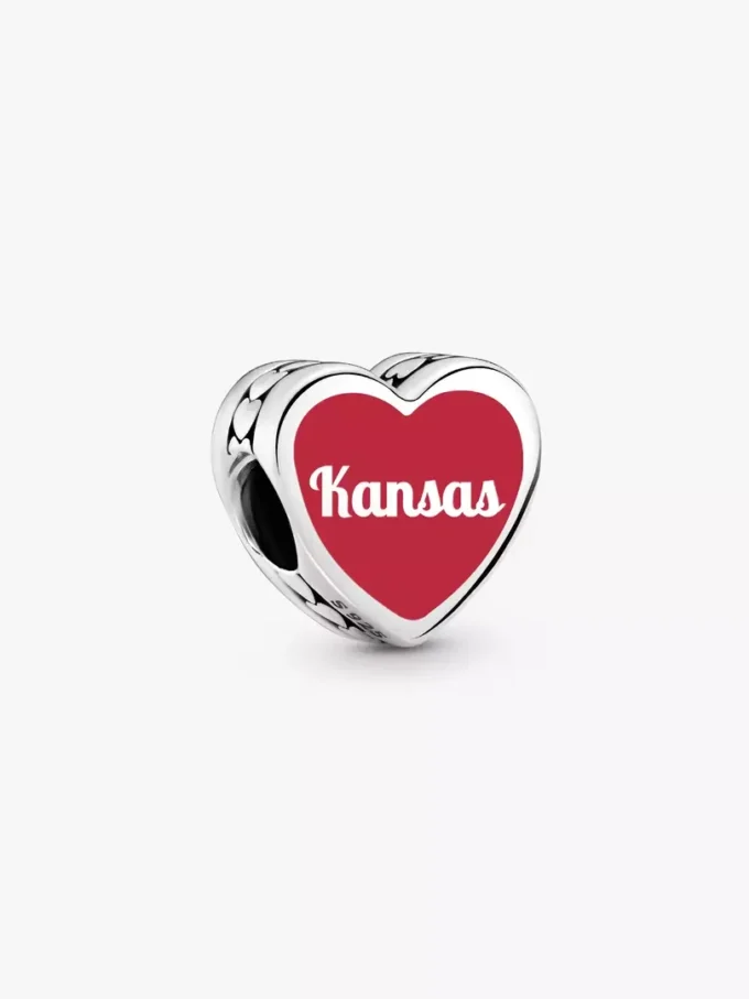 Kansas-Herz-Charm aus Sterlingsilber Kansas-Herz-Charm aus Sterlingsilber